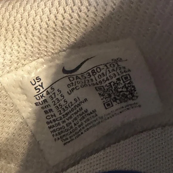 Nike Court Legacy Shoes Sneakers Size 5Y White Royal Blue Youth DA5380-101 - Picture 6 of 6